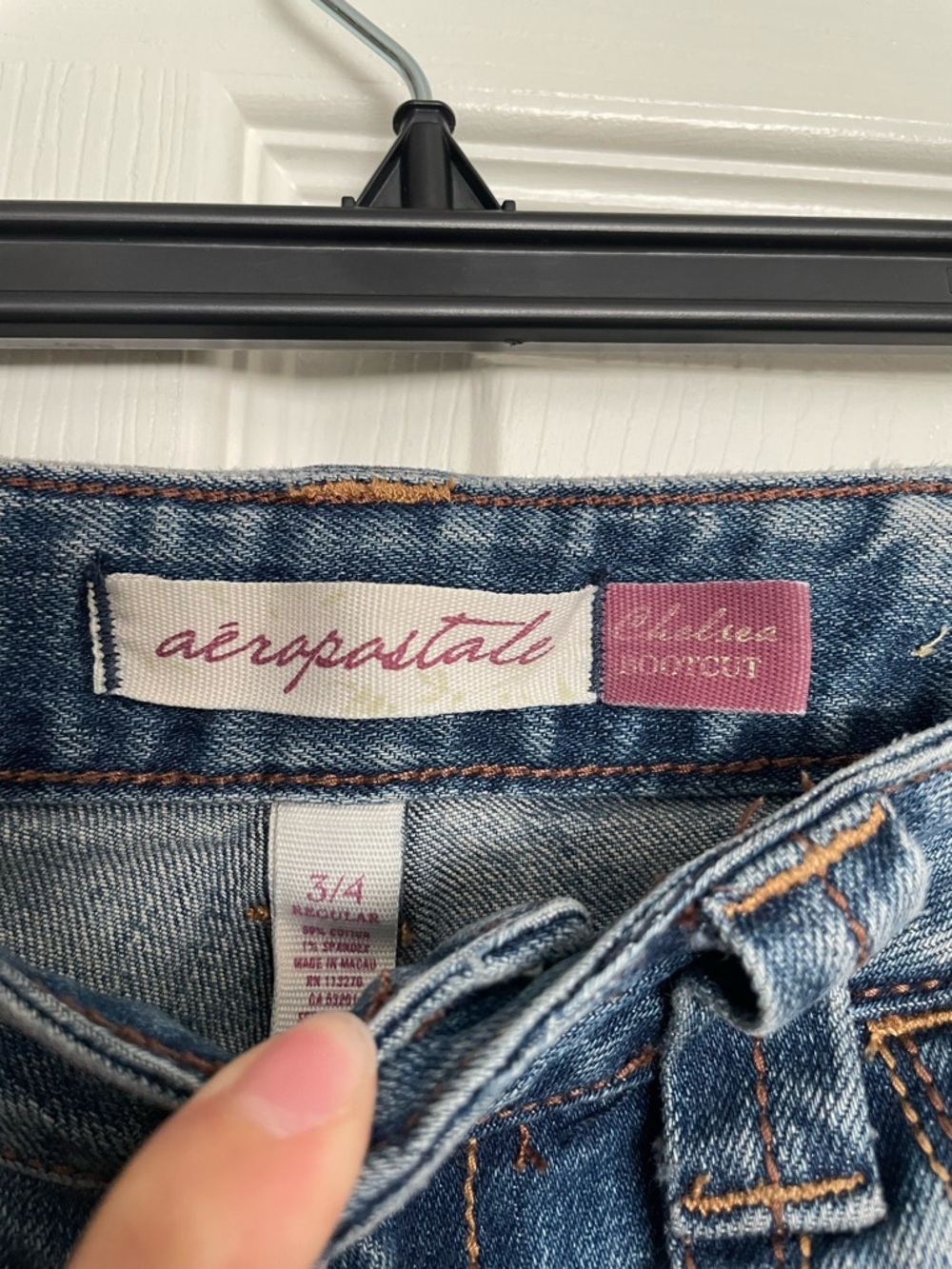 Vintage Aeropostale Women’s Medium Blue Flared Chelsea Bootcut Jeans 3/4 R - Picture 3 of 8